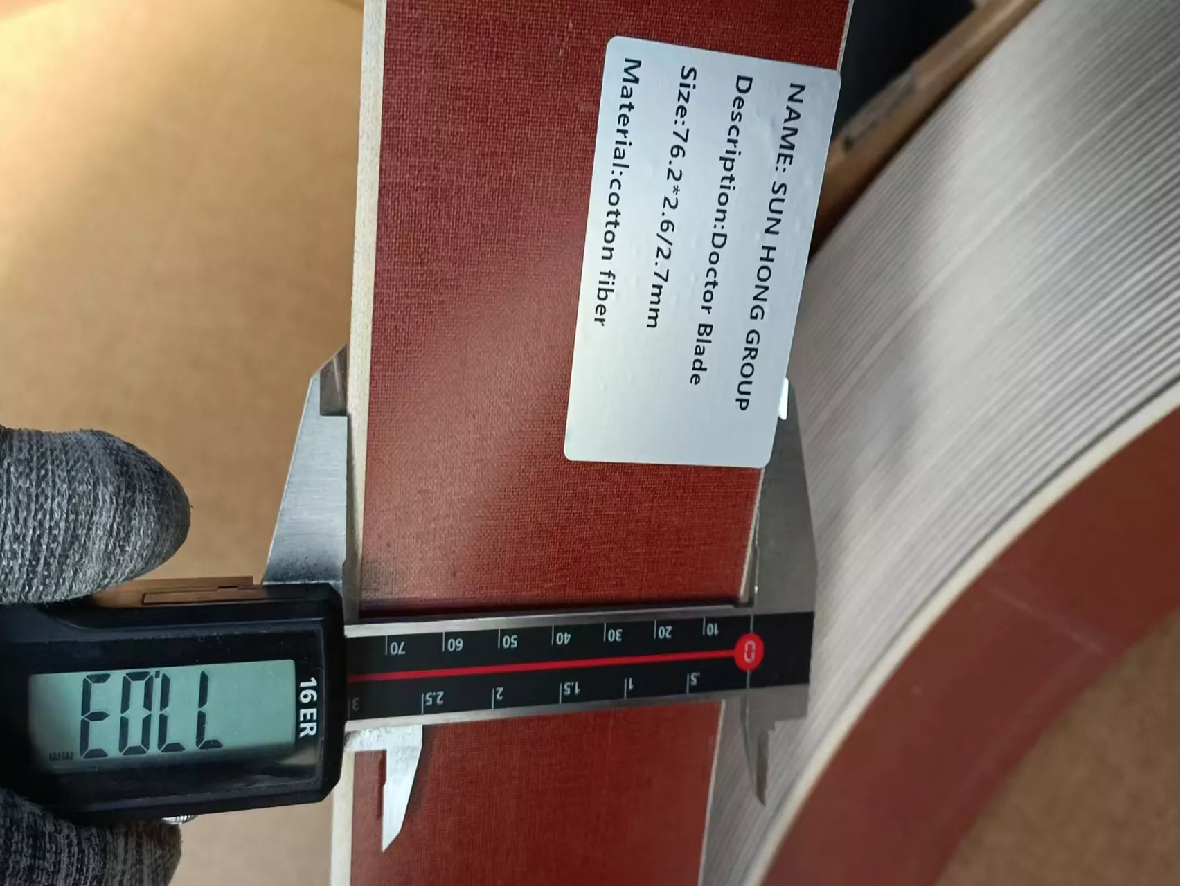 otton fiber doctor blade for paper machin