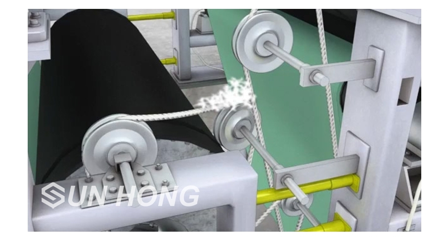 Application position of the paper carrier rope