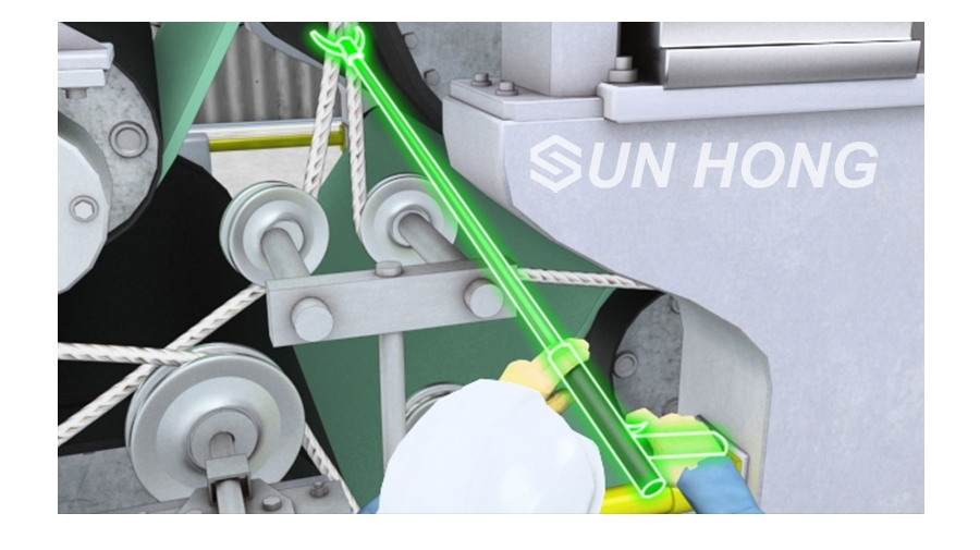 Application position of the paper carrier rope