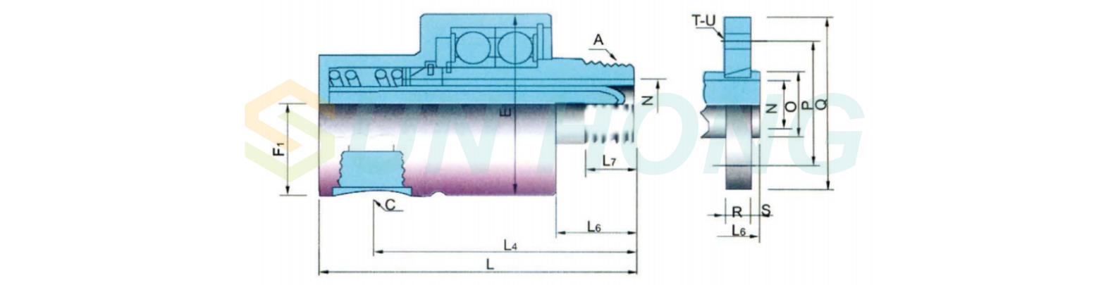 mono flow cold water rotary joint structure