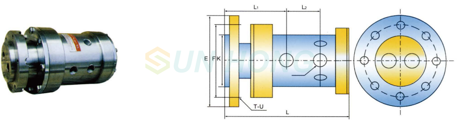 2 way multi passage rotary joint structure